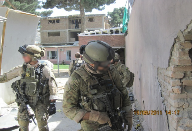 NZSAS troopers working through the British Council compound in Kabul in 2011 after insurgents attacked and took hostages. Photo / NZDF