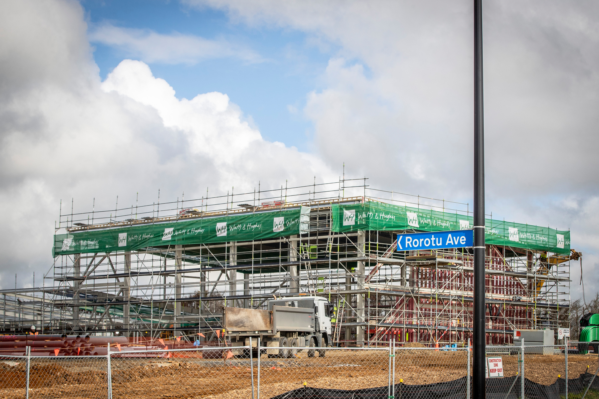 The new Ngākōroa Primary School being built at Auranga in West Drury. Photo / Michael Craig