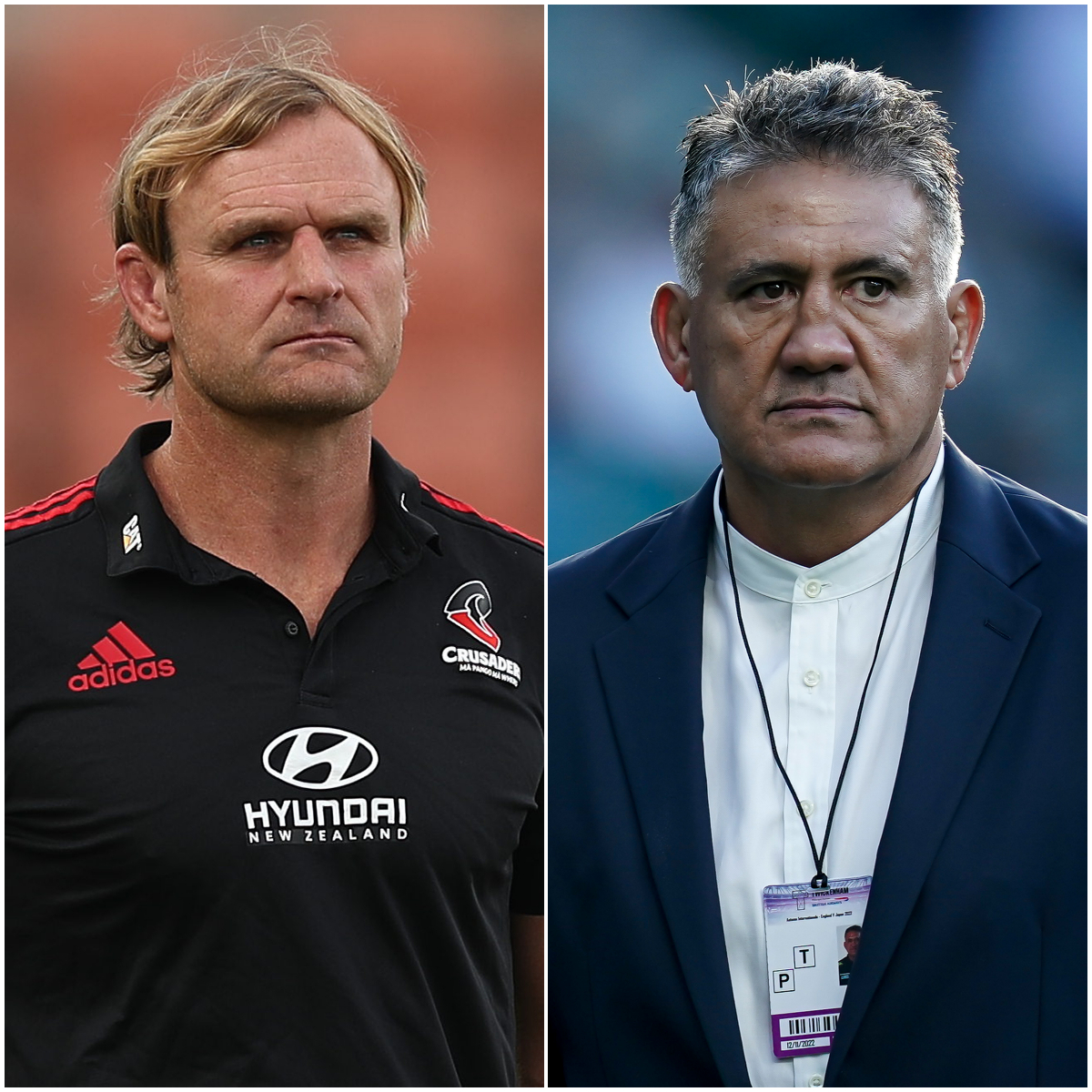 Scott Robertson and Jamie Joseph will be determined by their ability to excite NZ Rugby. Photos / Photosport