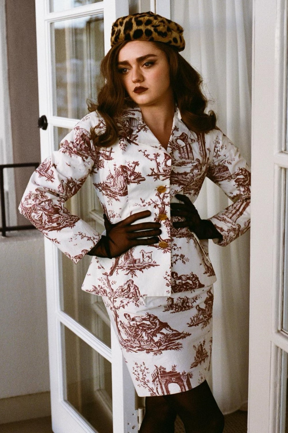 Maisie Williams does press for 'The New Look'. Photo / Kobe Wagstaff, @aralda.vintage
