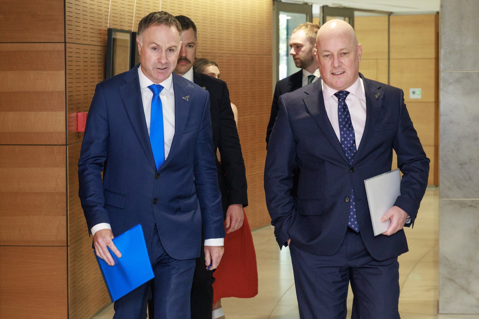 Simon Watts and Christopher Luxon announced the new facility on Monday. Photo / Mark Mitchell