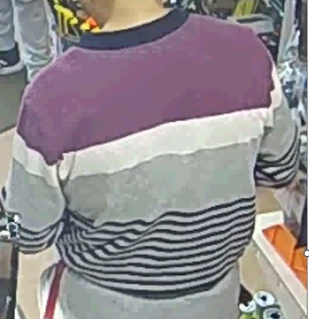 The striped top is being sought by police in relation to the homicide case of Yanfei Bao. 