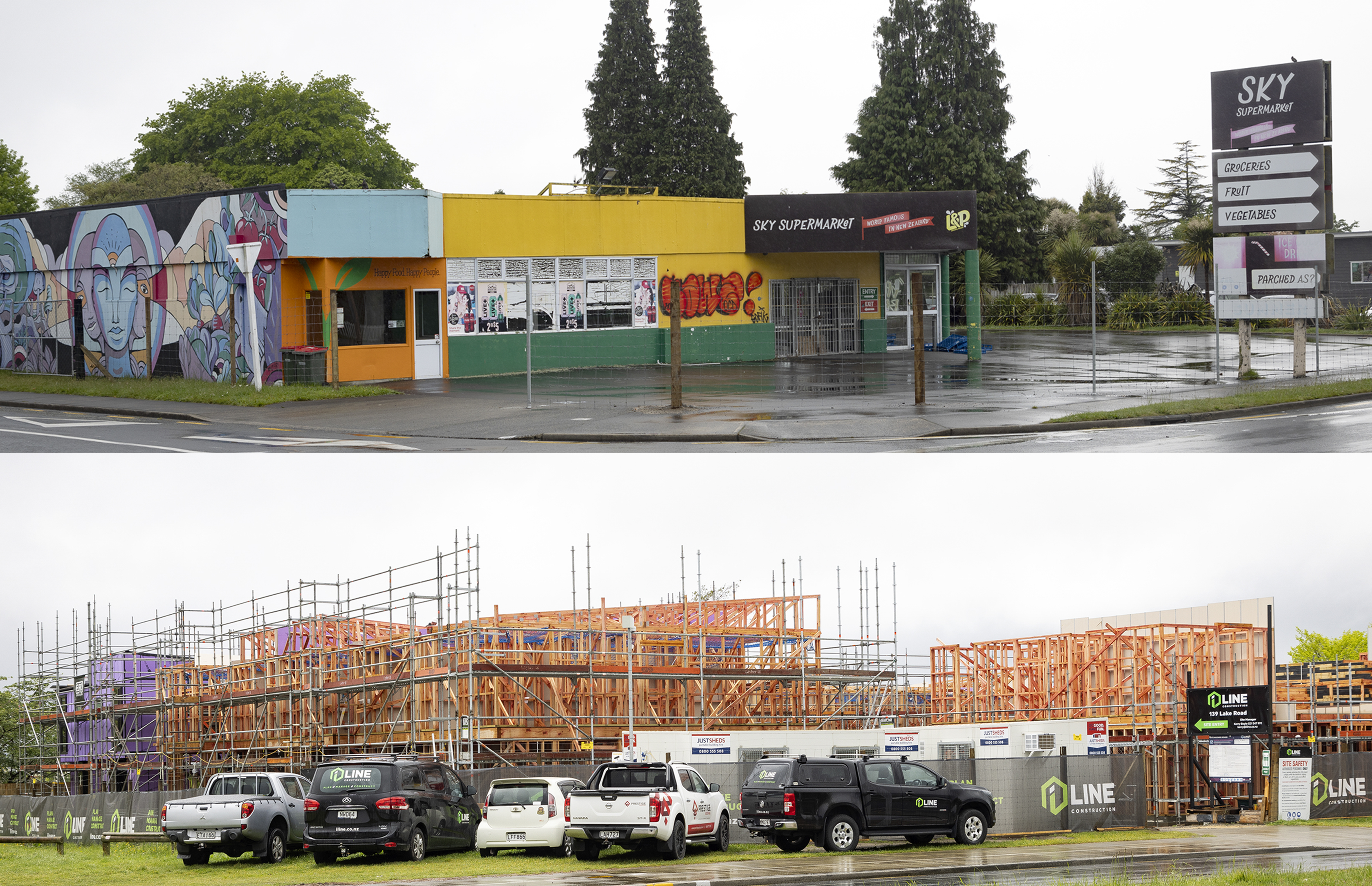 TPB Properties is developing these sites on Fairy Springs Rd and Lake Rd with the intention to sell them to Kāinga Ora when finished. Photo / Andrew Warner