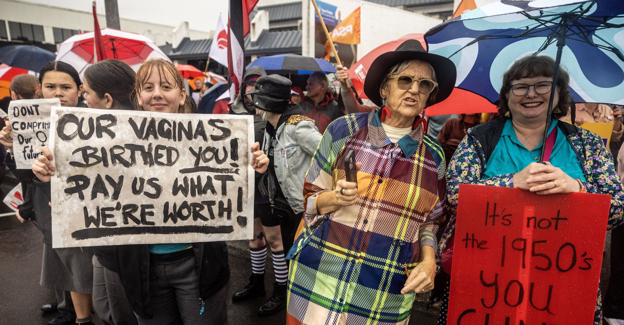 Some of the protest signs were creative. Photo / Mike Scott