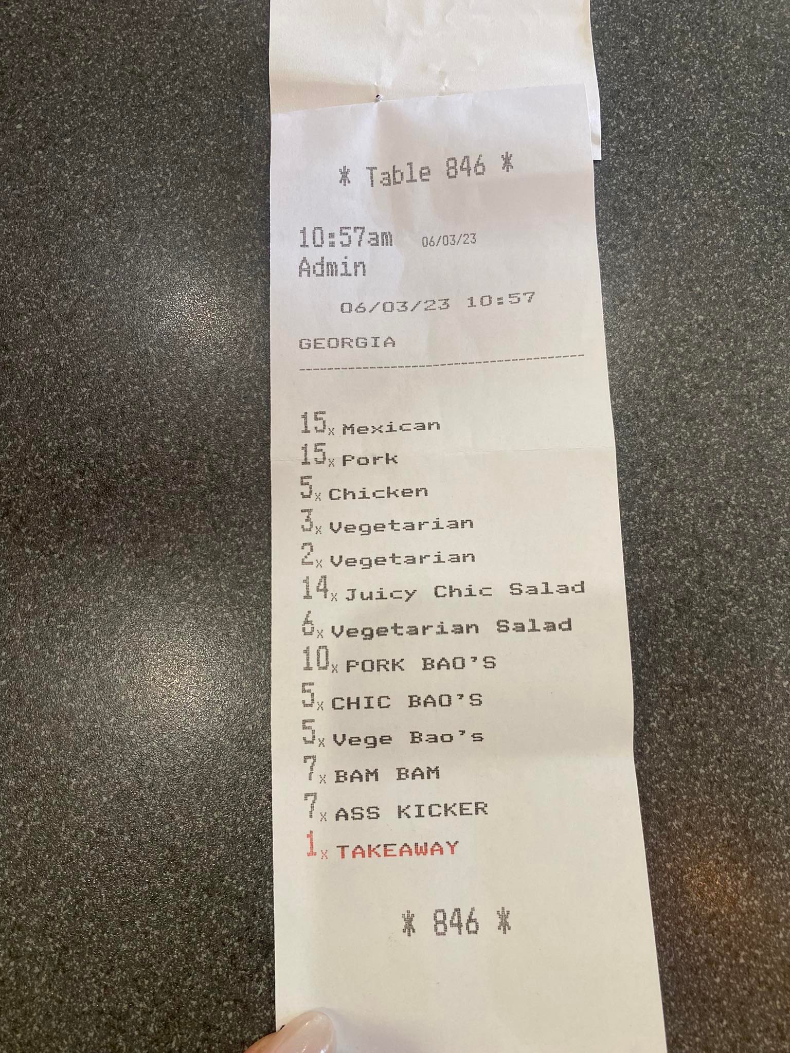 A typical order from Jason Momoa's people for the set or location. Photo / Supplied
