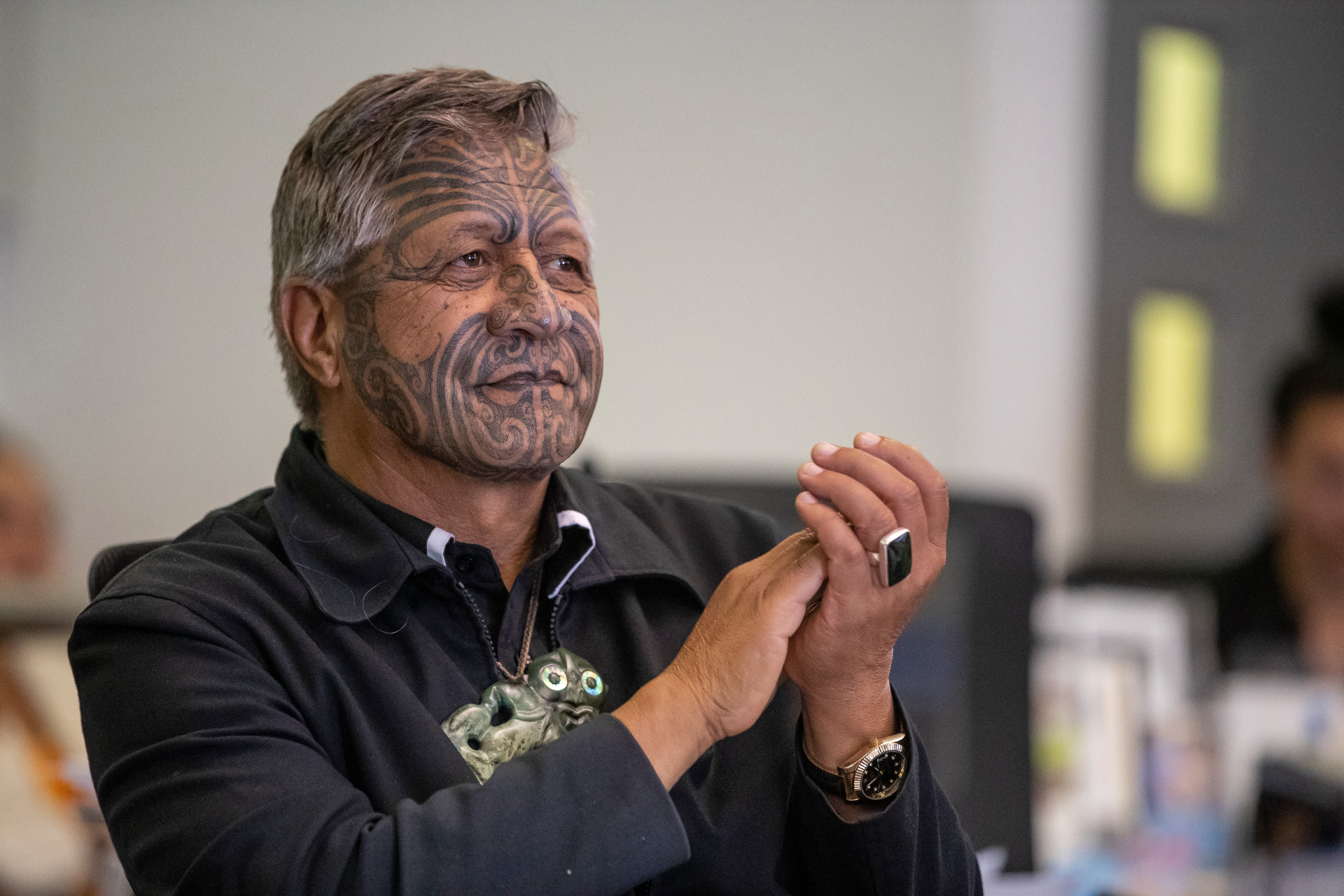 Kaumatua Rawiri Pene, the court's pou oranga (healing pillar) at the Alcohol and Drug Treatment Court at the Waitakere District Court in West Auckland.