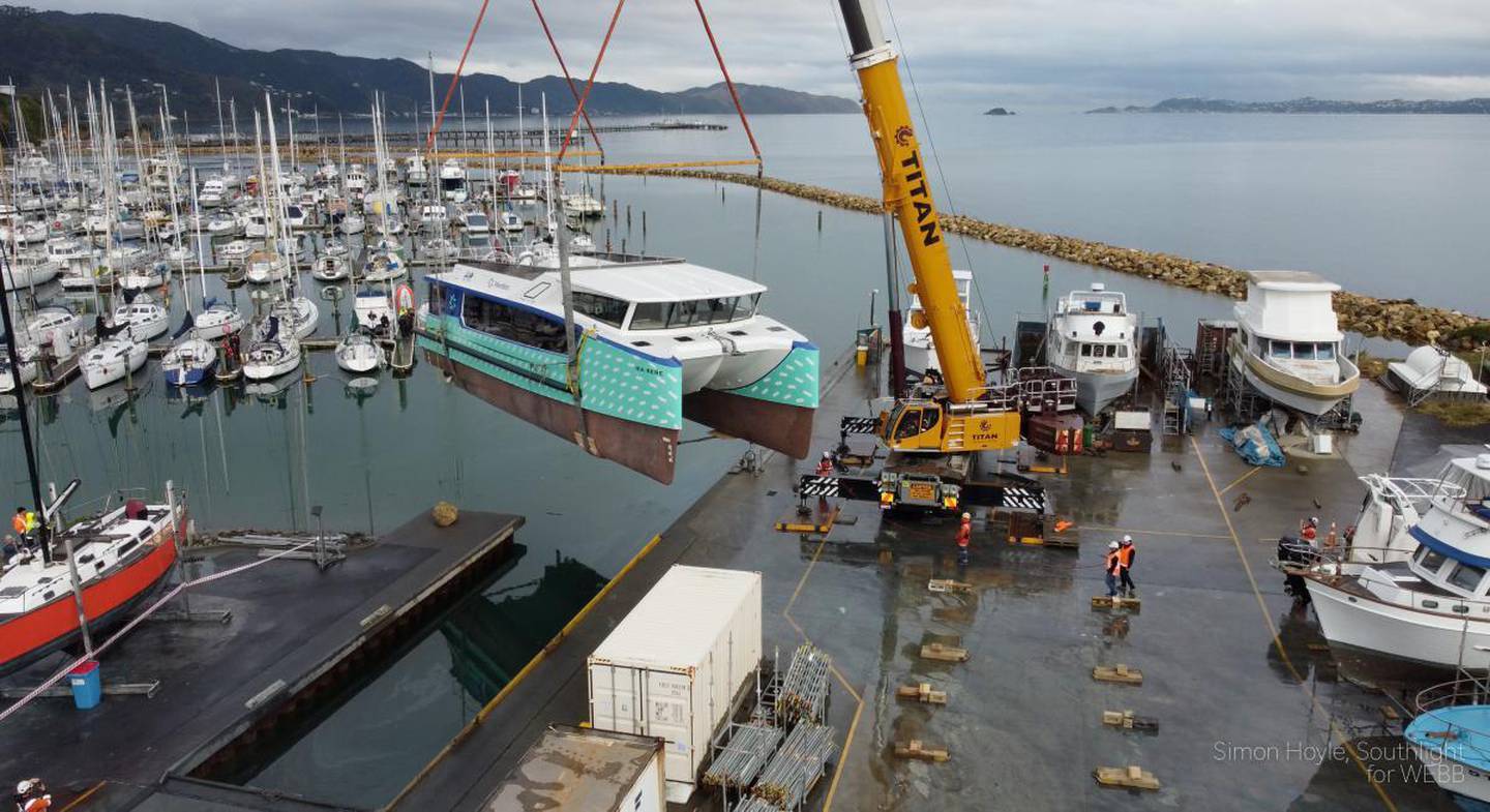 The Southern hemisphere's first all-electric high performance passenger ferry was launched in Wellington at the end of last year. Photo / Simon Hoyle