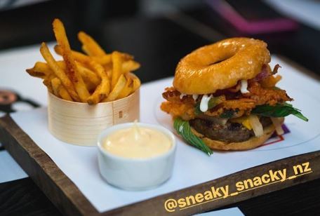 The Glazed Donut Burger. Photo / Instagram, @sneaky_snacky_nz