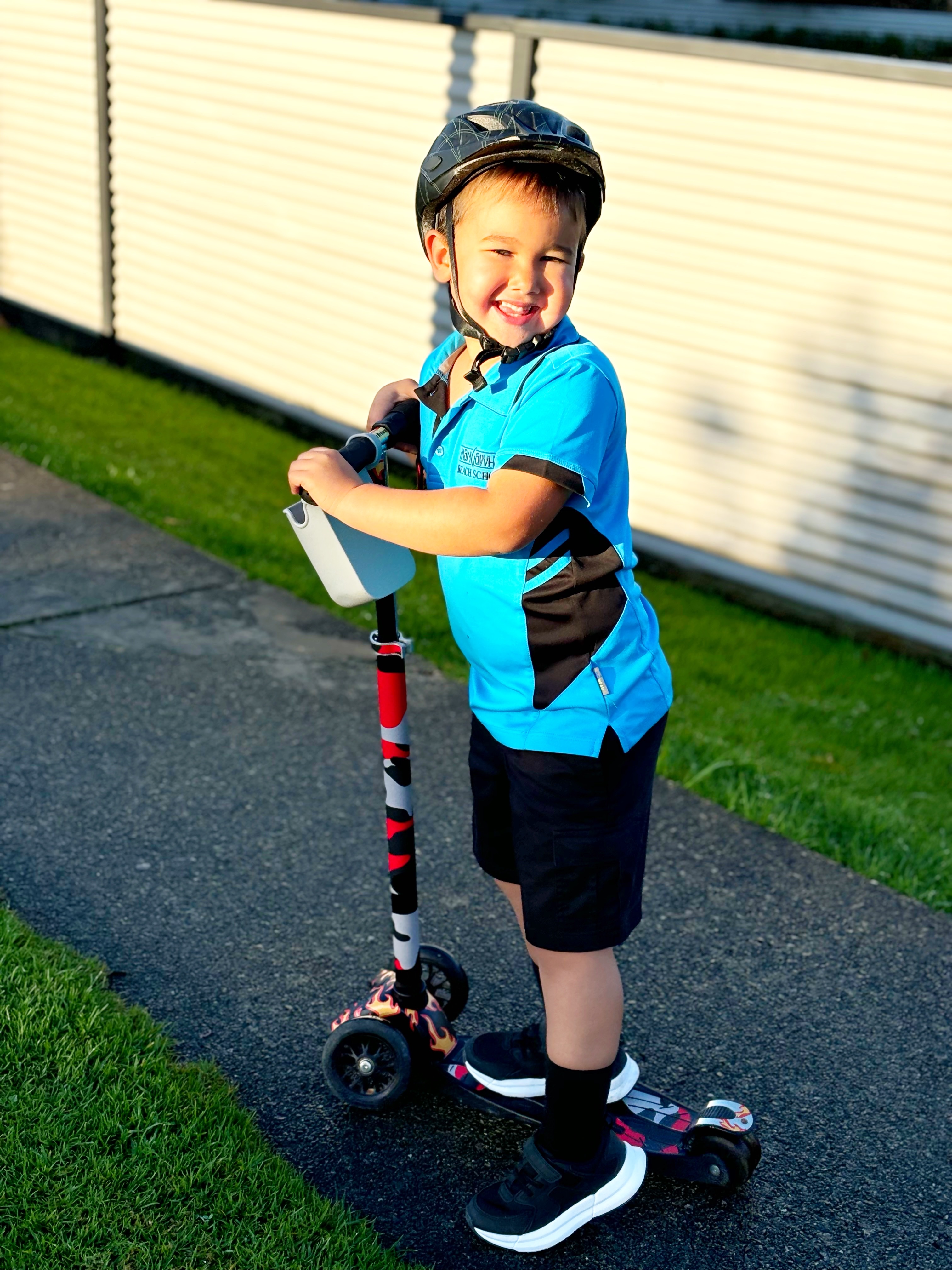 Kaden, pictured on his first day at school. In Māori, Kaden means 