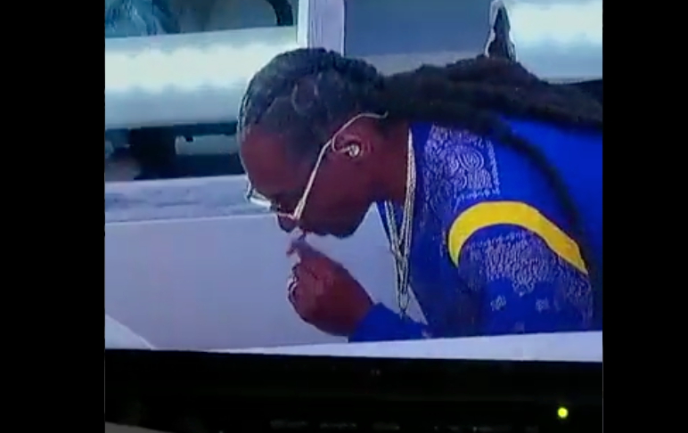 Snoop Dogg Caught Smoking Before Super Bowl Halftime Performance