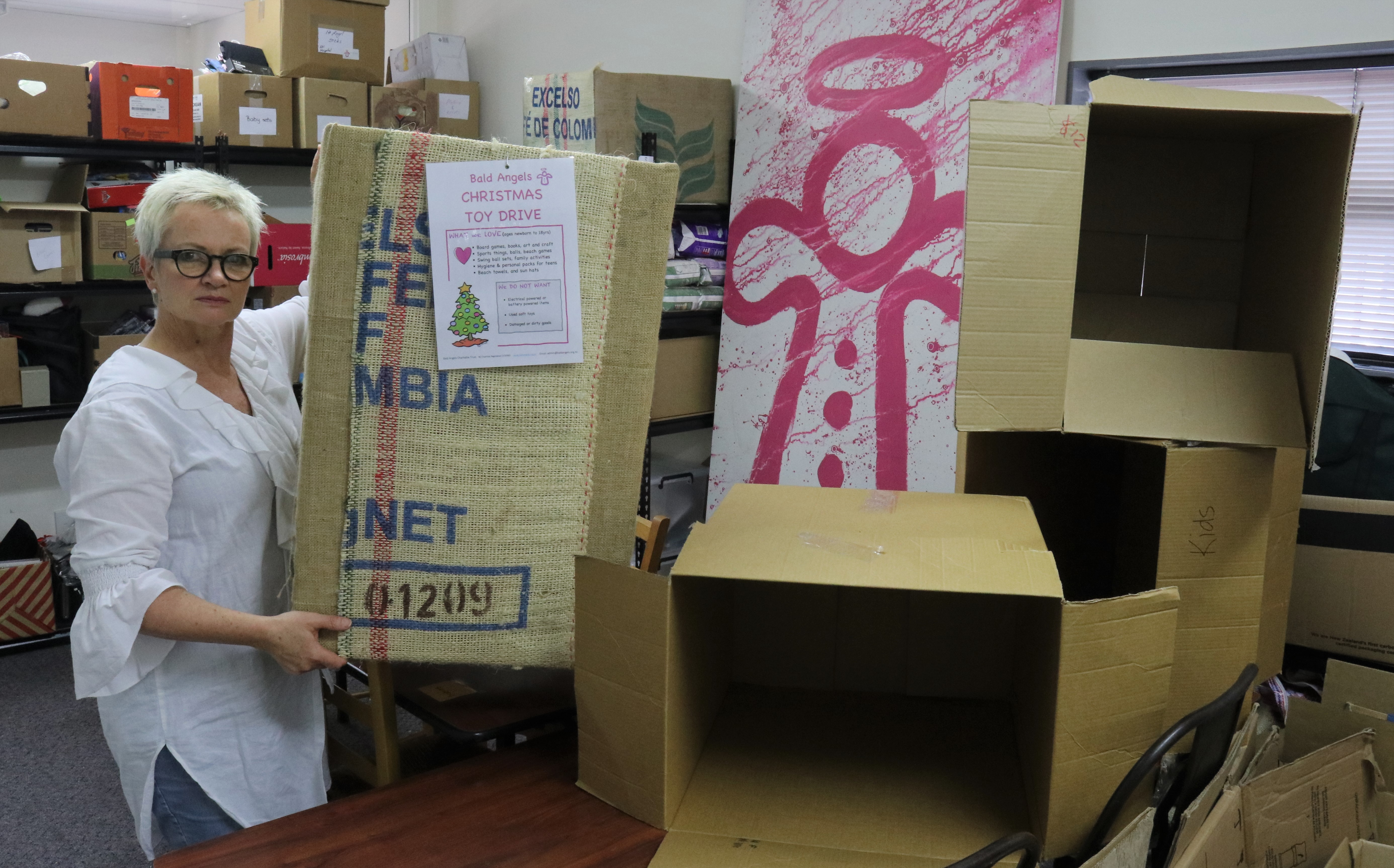 Bald Angels Charitable Trust founder Therese Wickbom said the need for kai boxes and gifts for families in need this Christmas had doubled.