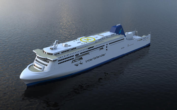 A digital image of a new Interislander ferry to be built by Hyundai Mipo Dockyard. Photo / Supplied