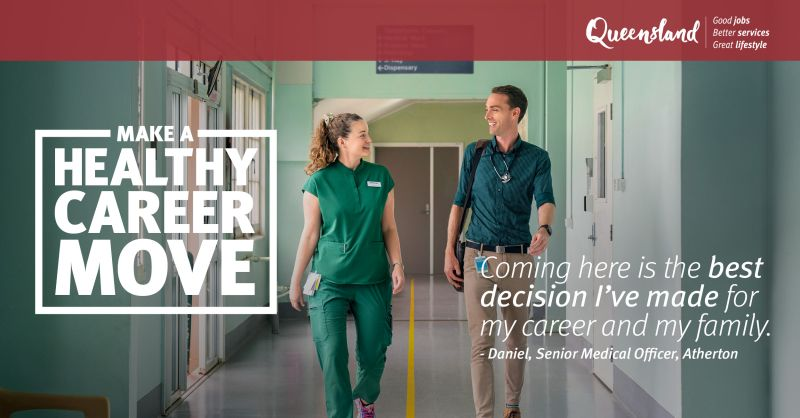 An advertisement being targeted at Kiwi health workers as part of Queensland Health's 'Make a healthy career move' campaign.