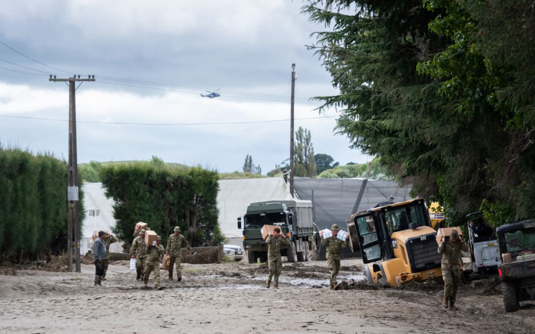 NZ Defence staff in Napier in the wake of Cyclone Gabrielle. Photo / NZDF