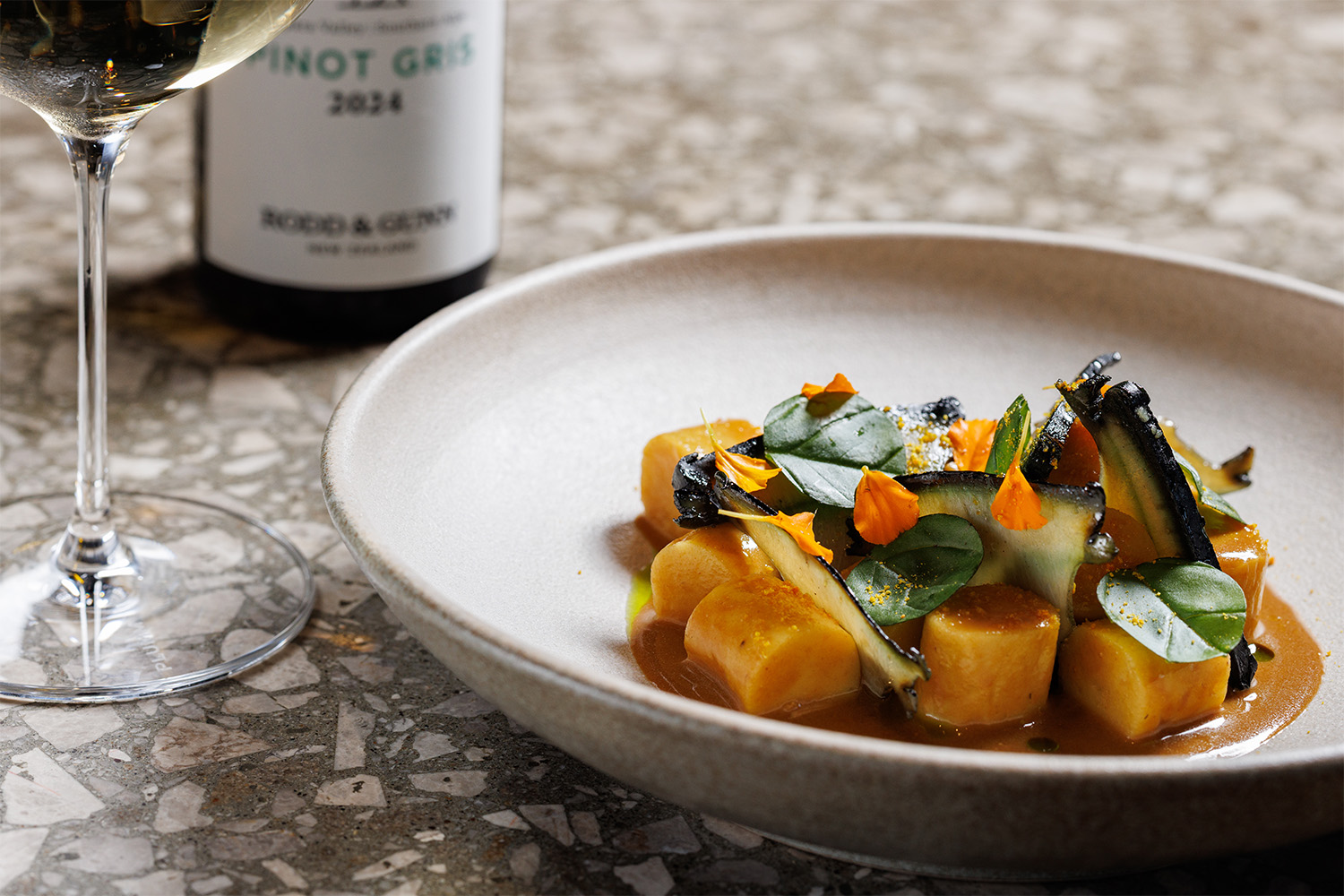 The Parmesan gnocchi, njuda, eggplant, pine nuts and chilli. Photo / Babiche Martens