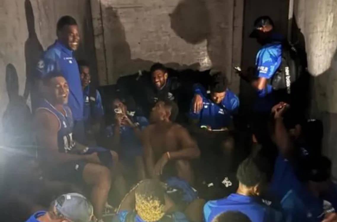 The Fijian Drua players and management allegedly travelled in the back of a truck from Auckland to Napier after their team bus was cancelled. Photo / Facebook