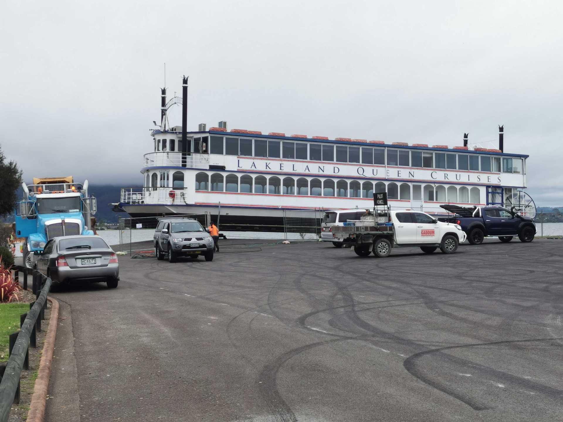 The Lakeland Queen was removed from the water on Wednesday. Photo / Andrew Warner