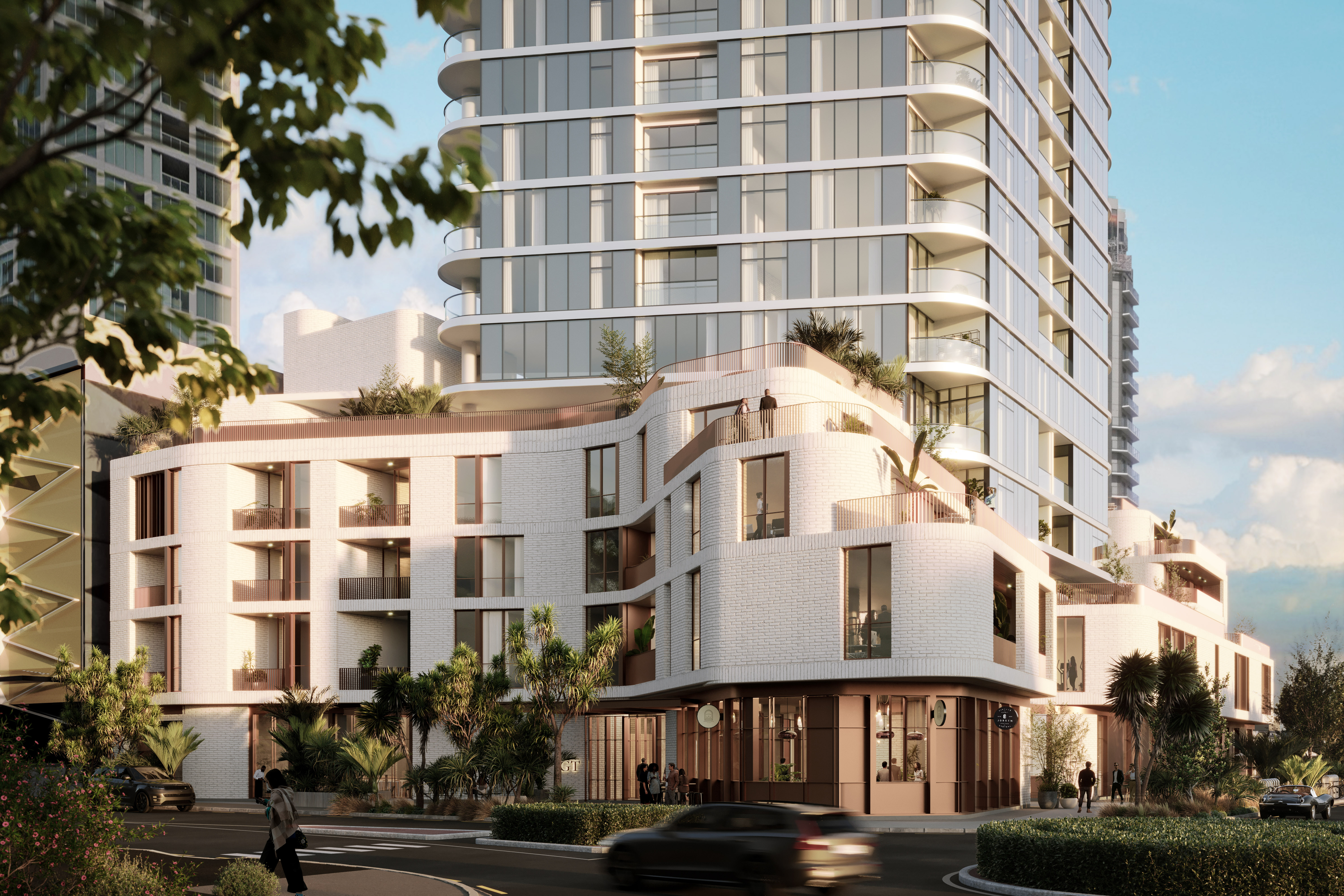 Plans for the huge new block and how it might look from the street. Photo / McConnell Property