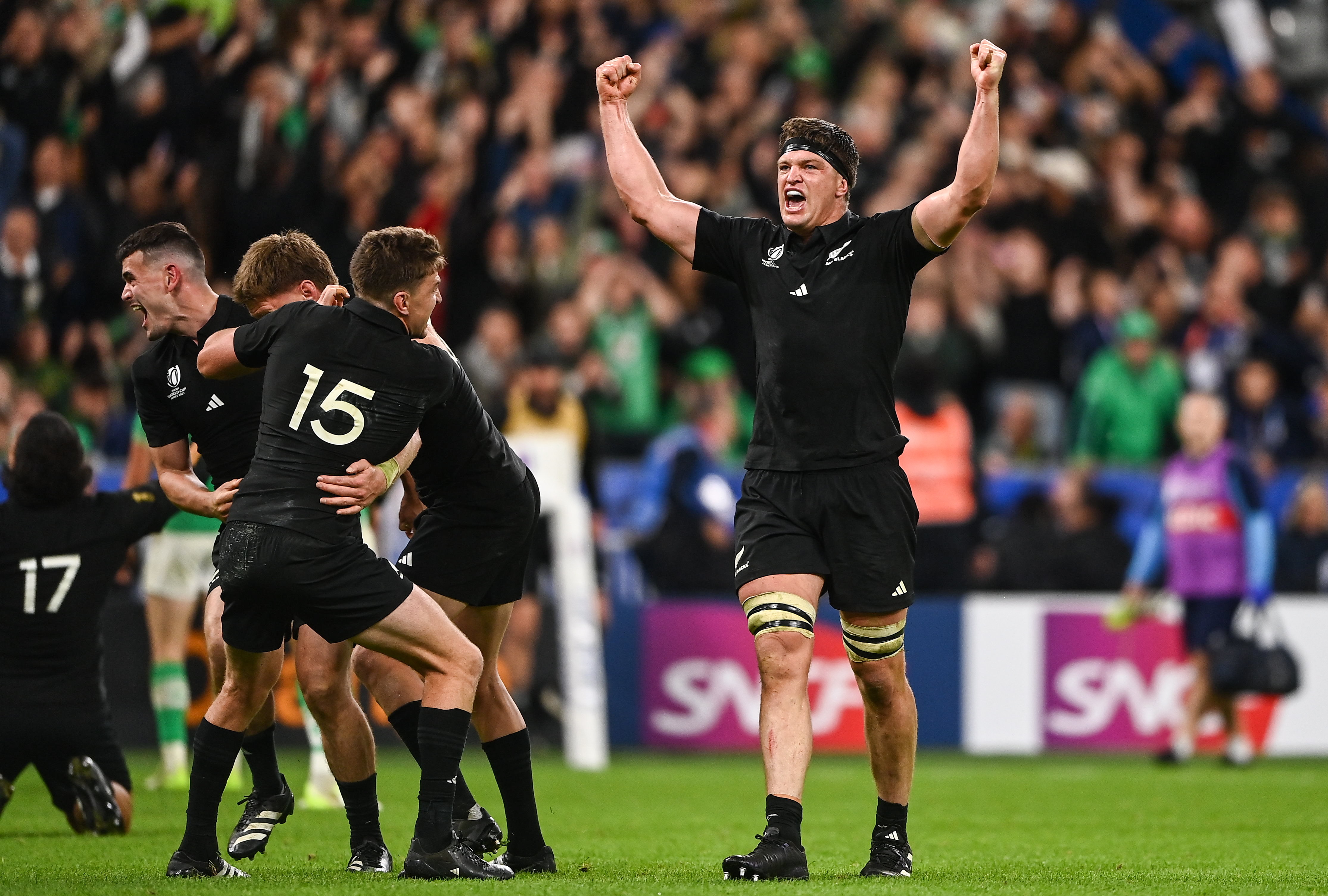 Scott Barrett celebrates at the 2023 Rugby World Cup. Photo / Getty Images