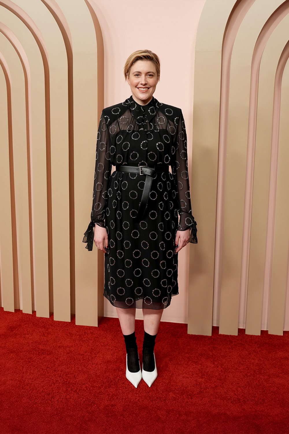 Greta Gerwig attends the 96th Academy Awards Oscar nominees luncheon in Beverly Hills. Photo / @prada