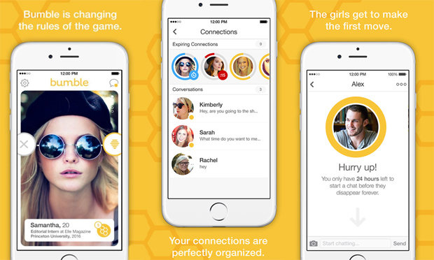 Bumble only allows women to make the first move and has added a feature that automatically blurs nude images. Photo / Bumble