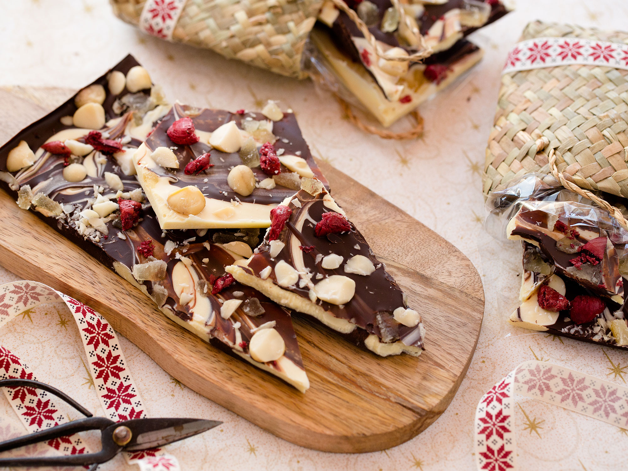 Wrap in cellophane for festive gifts or adorn the Christmas table with decadent shards Photo / Supplied
