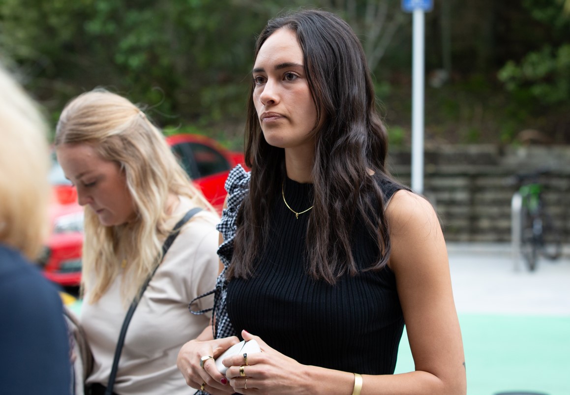 Helena Cribb (right) outside the North Shore District Court. Photo / Sylvie Whinray