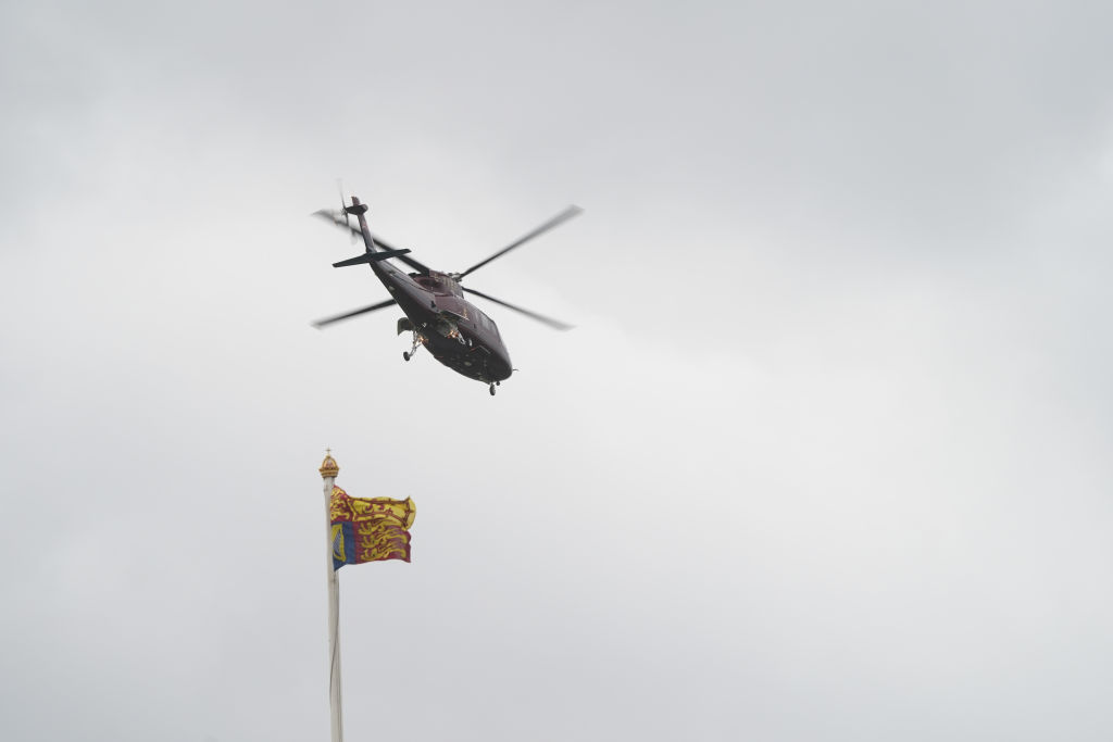 A helicopter leaves Buckingham Palace in London following the announcement of King Charles' cancer diagnosis. Photo / Getty