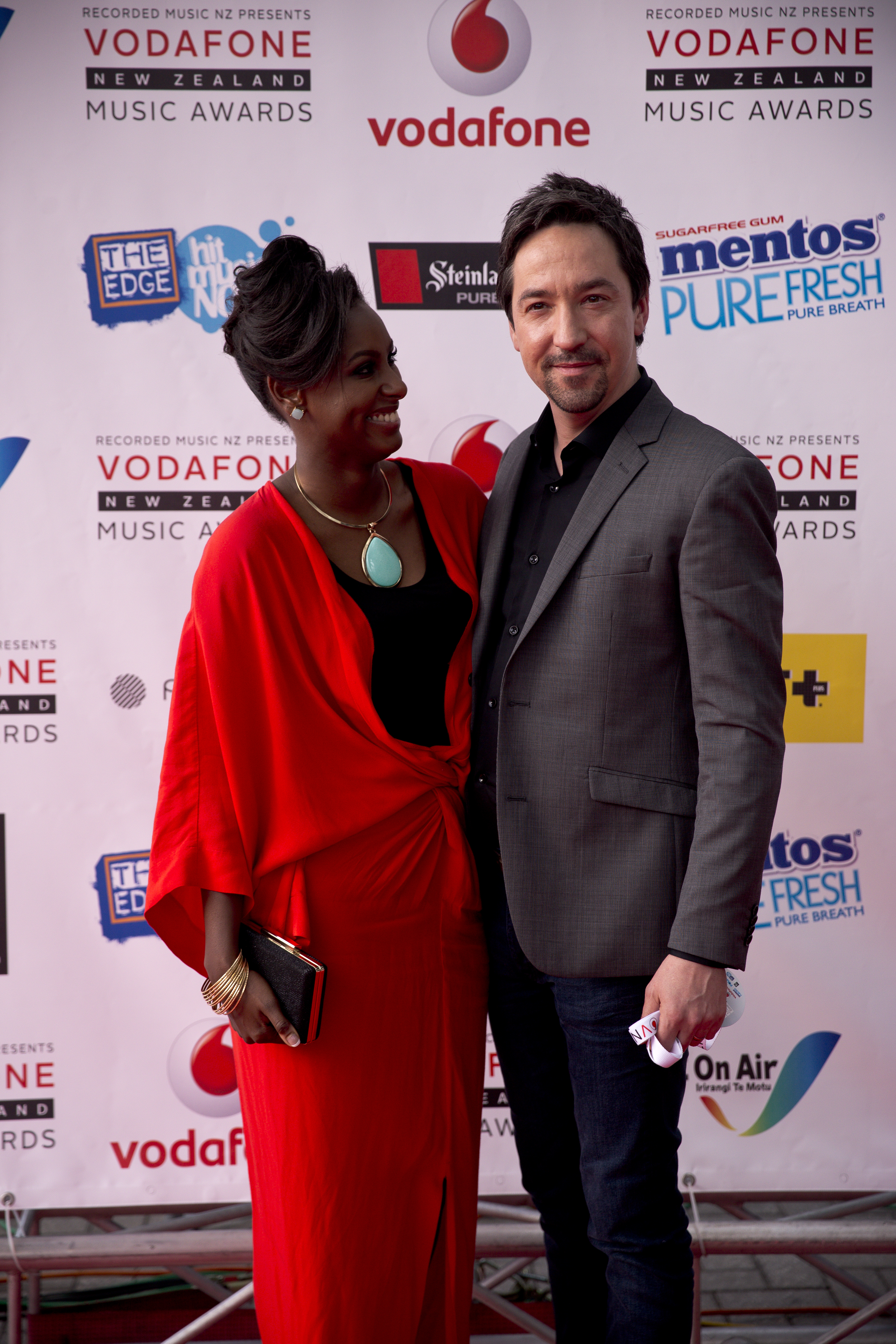 Toogood with wife Dana on the red carpet at the Vodafone New Zealand Music Awards in 2014. Photo / Dean Purcell
