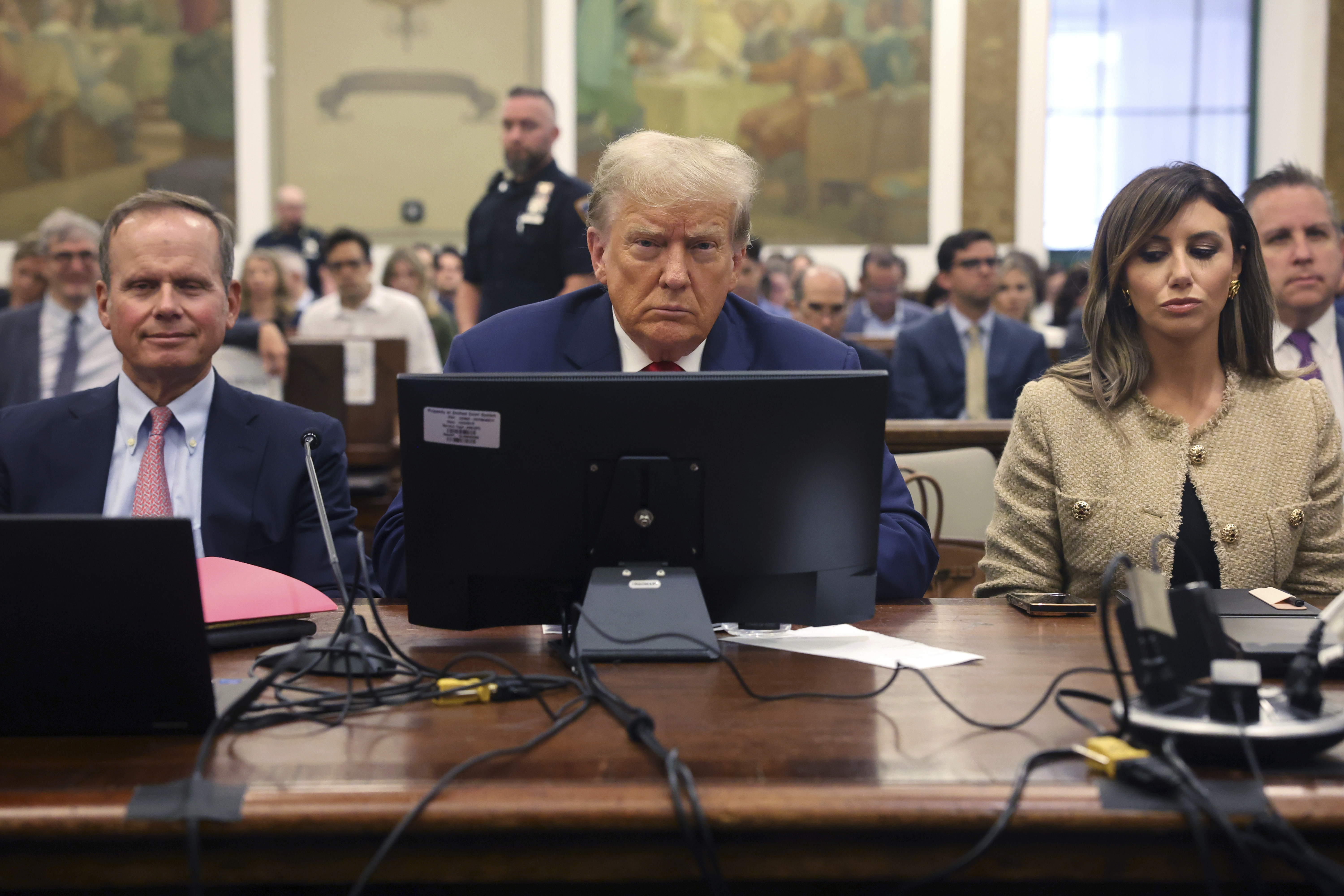 Former US president Donald Trump listens during his civil fraud trial at the State Supreme Court building in New York. Photo / AP