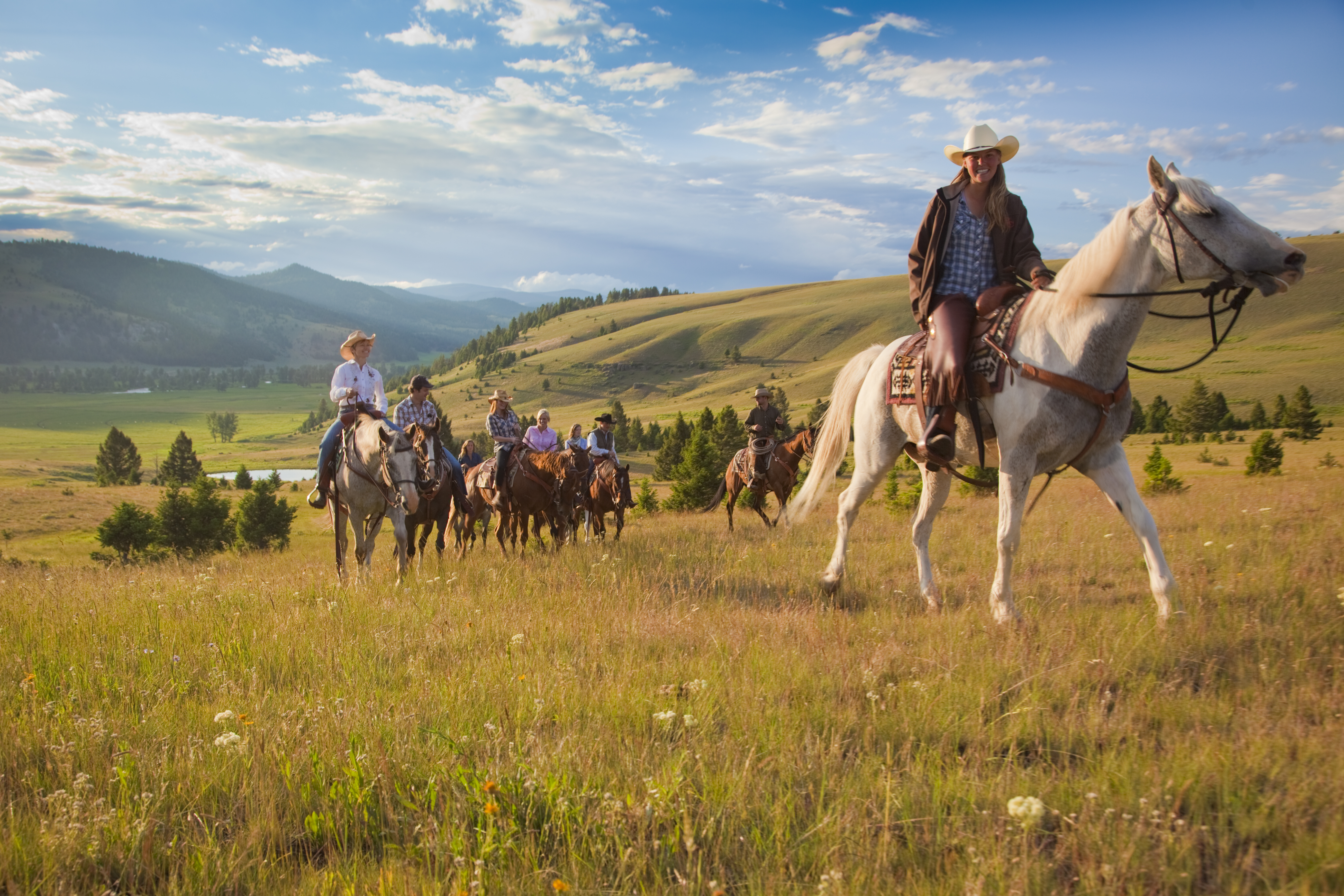 Visitors can engage in a vast selection of outdoor activities - including horseback riding - while staying at The Ranch at Rock Creek. Photo / Courtesy of The Ranch at Rock Creek