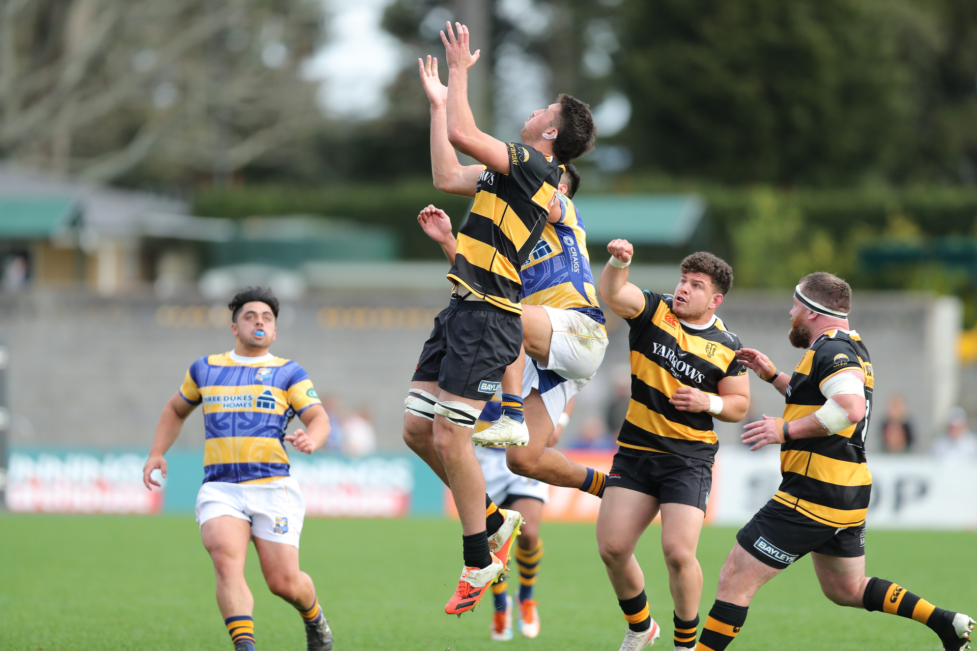 Josh Lord of Taranaki takes the high ball during a clash against Bay of Plenty. Photo / Photosport