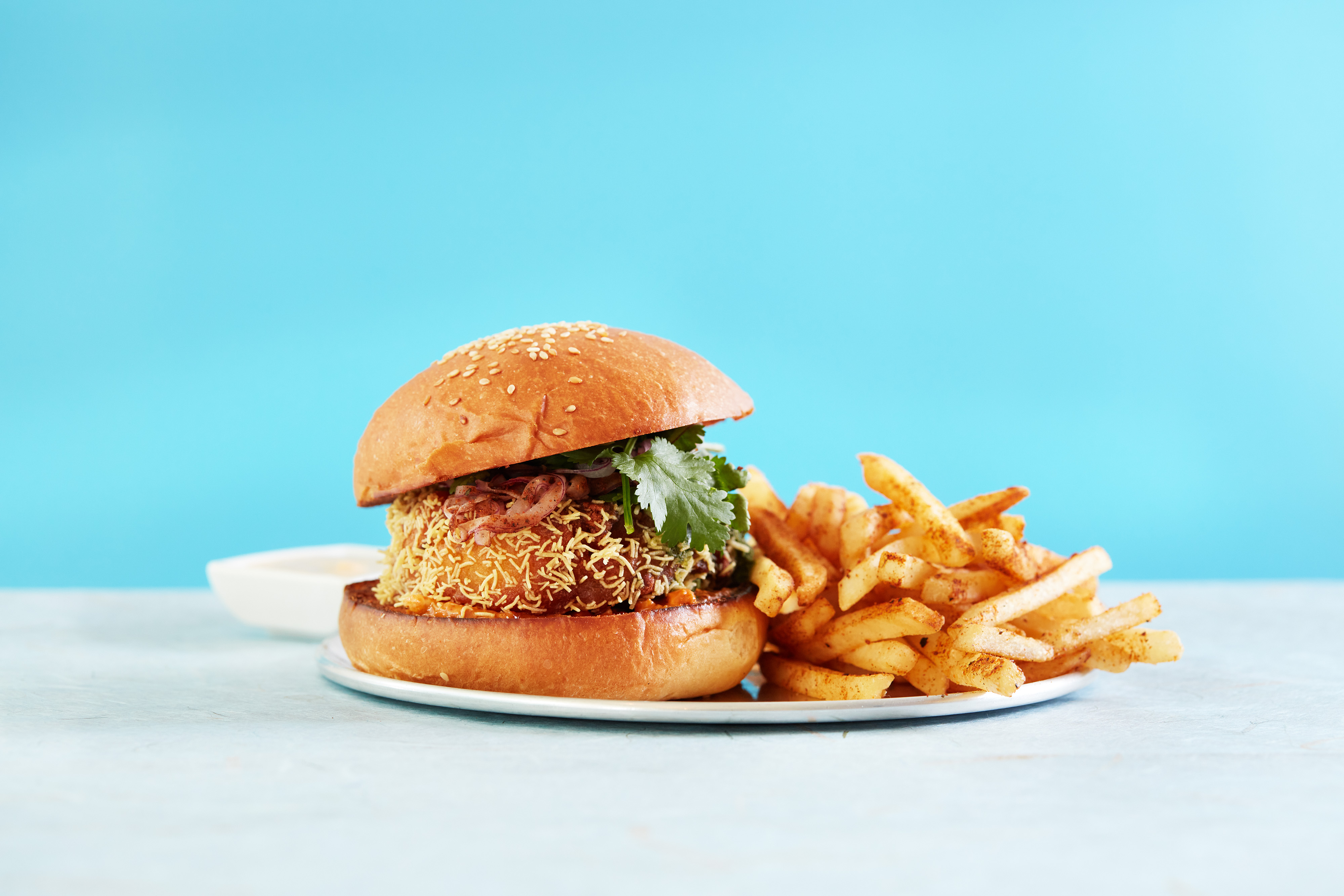 Chaat Street's ‘Dabeli’ burger. Photo / Supplied