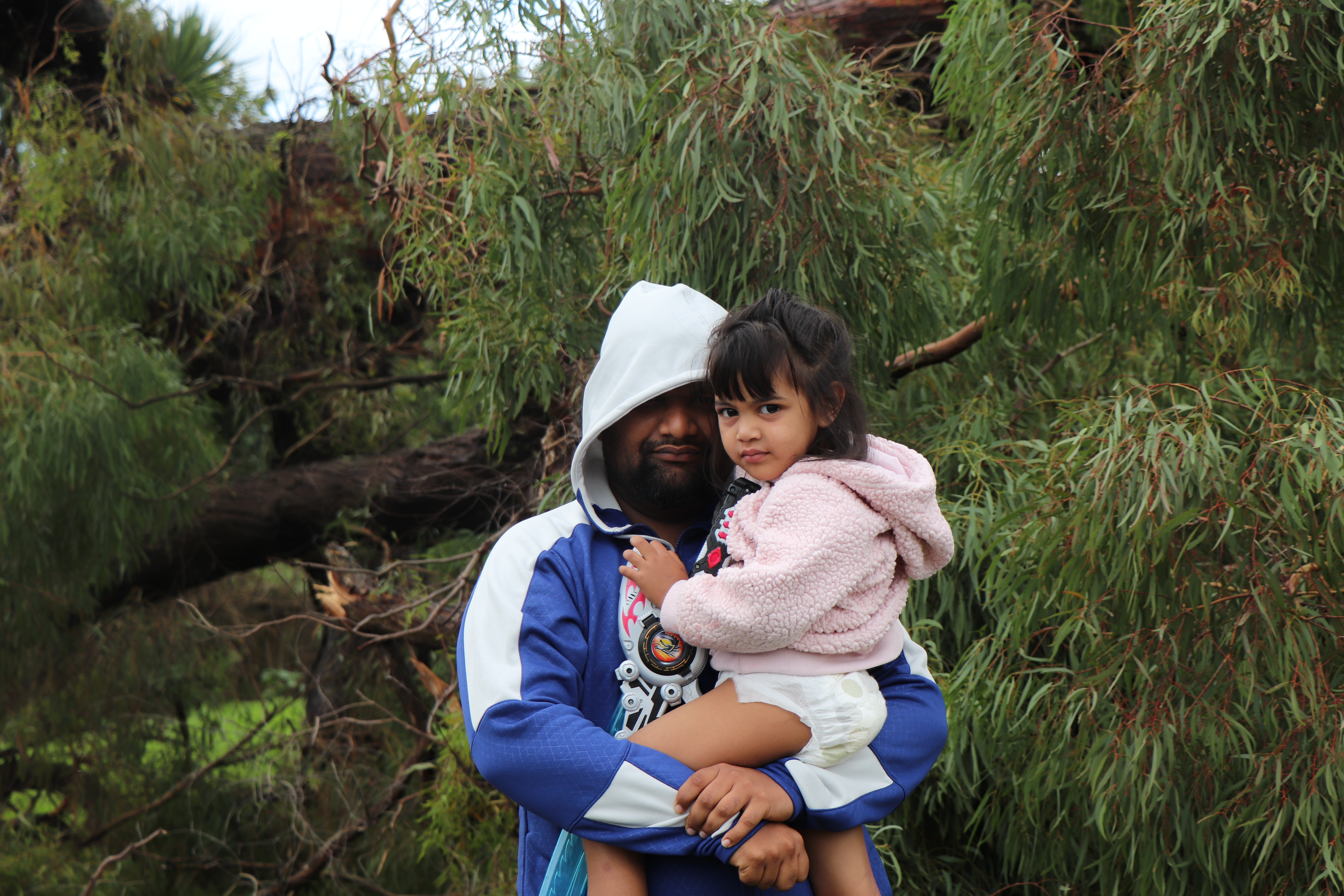 Tenant Nasib Khan and his 3-year-old daughter. Photo / Emma Houpt