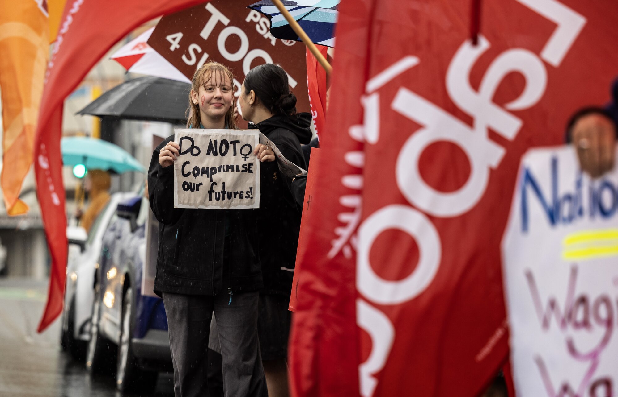 Minister Tama Potaka’s electorate office faced a significant protest. Photo / Mike Scott