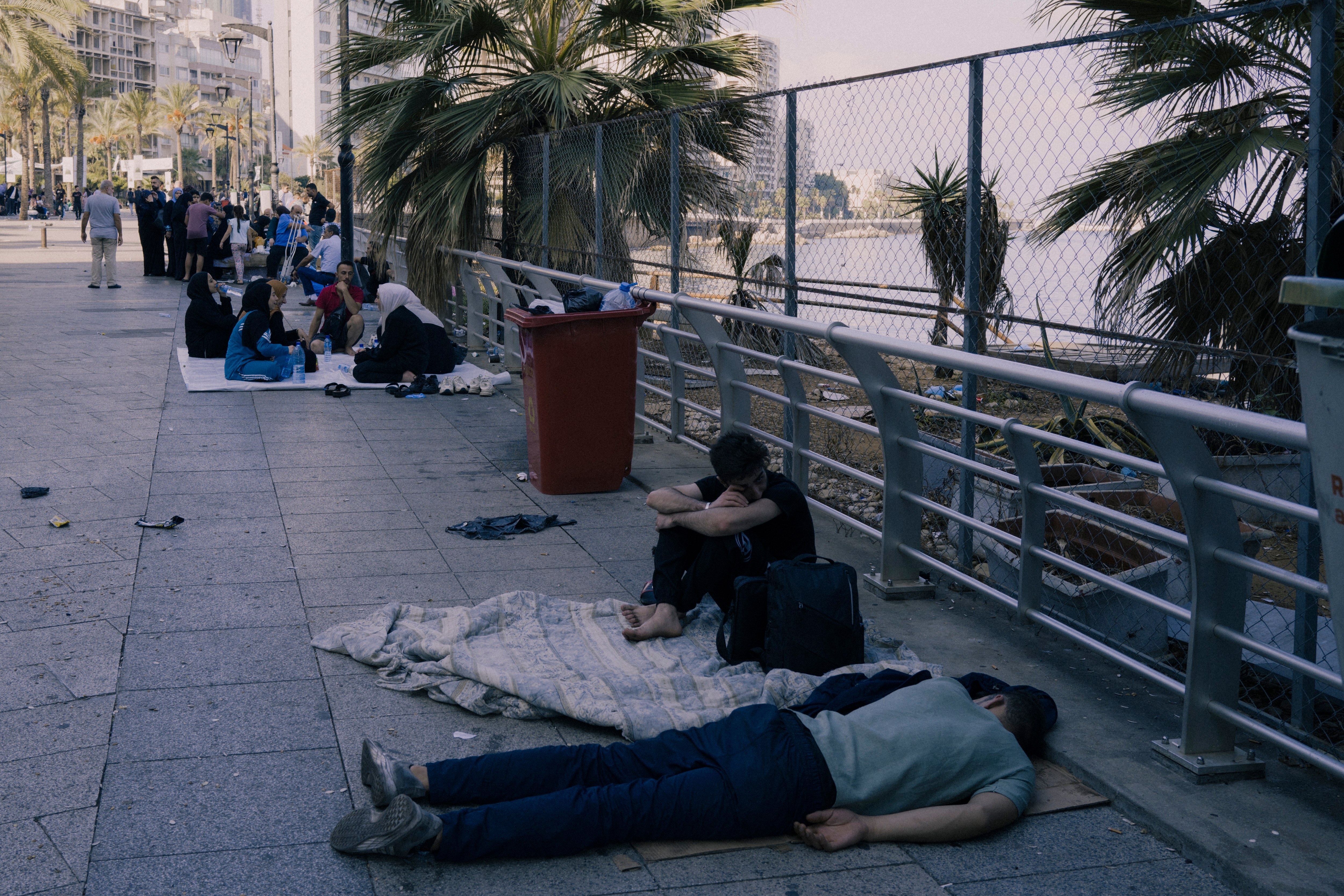 People sleep in the street in the centre of Beirut and along the sea promenade. Photo / Lorenzo Tugnoli for The Washington Post
