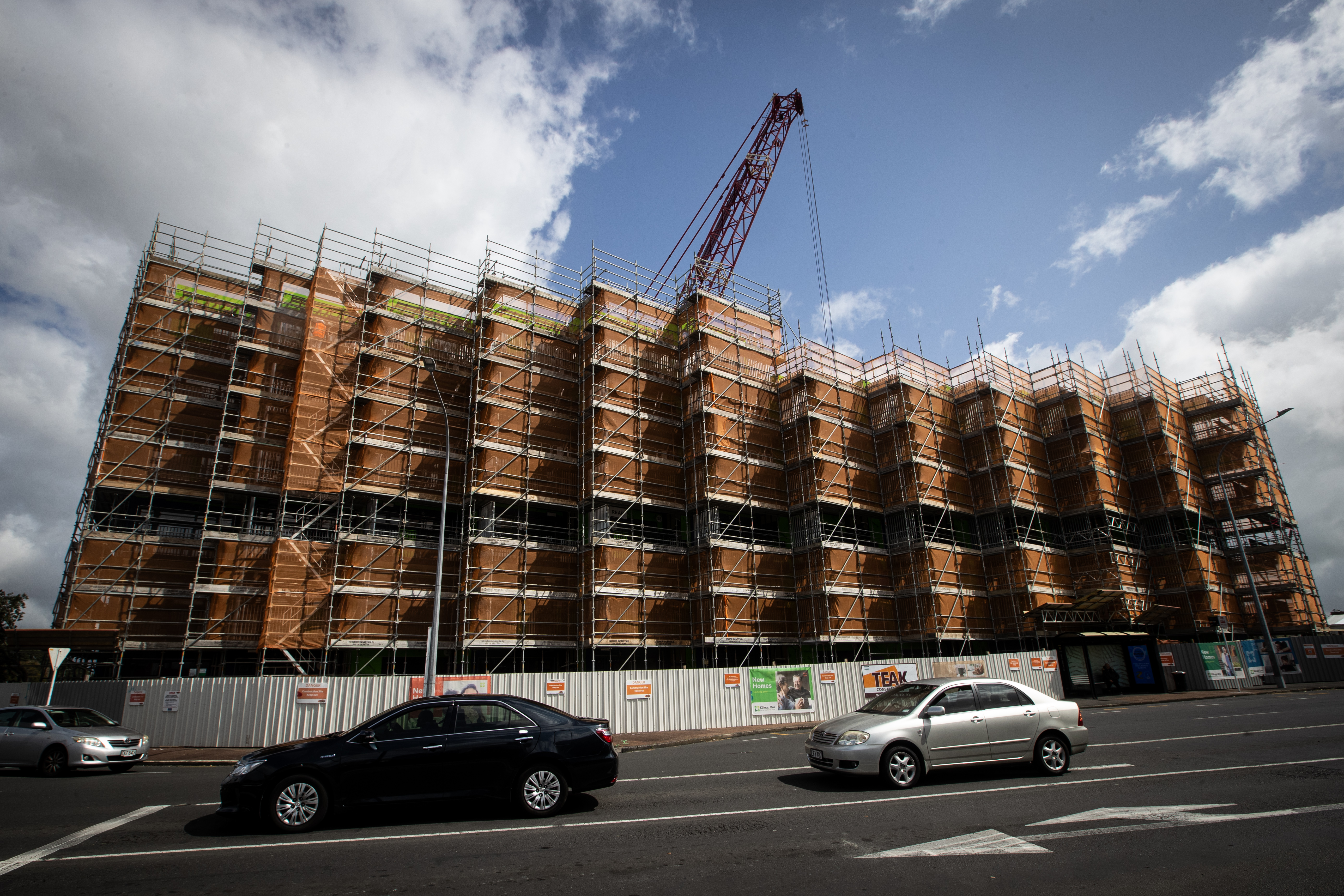 The scale of the 61-unit project can be seen from Point Chev's more traditional town centre. Photo  / Jason Oxenham.