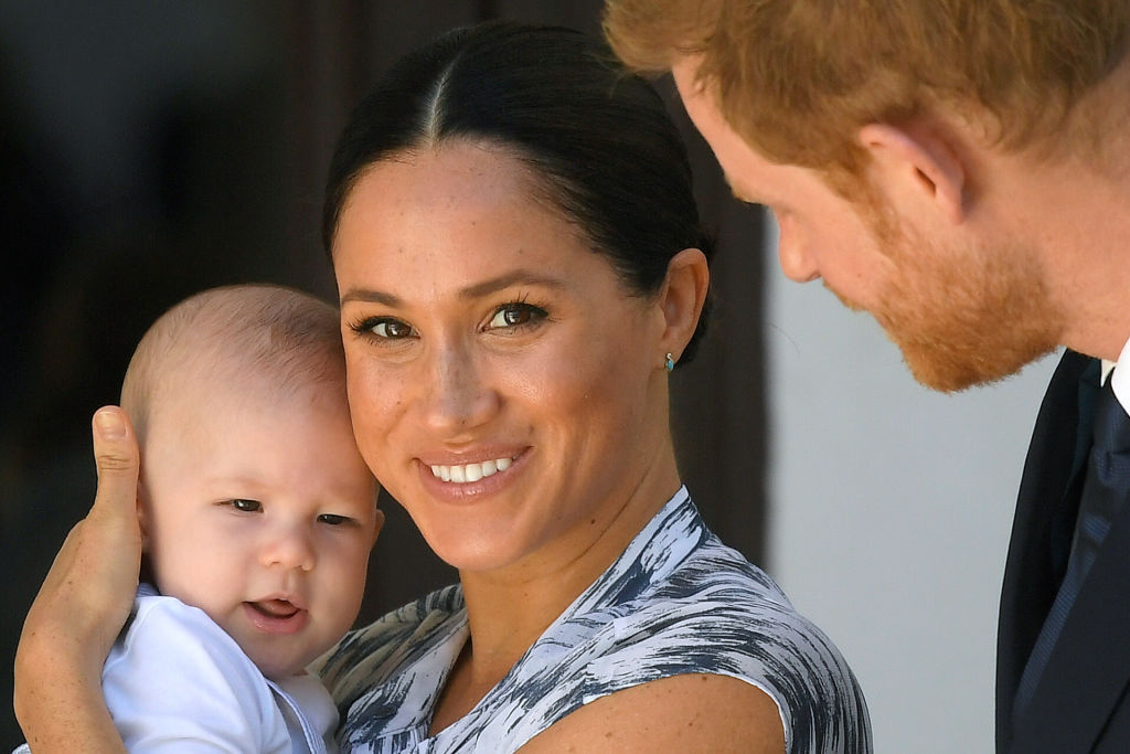Baby Archie loves his new Christmas gift from his Granny, the Queen. Photo / Getty Images