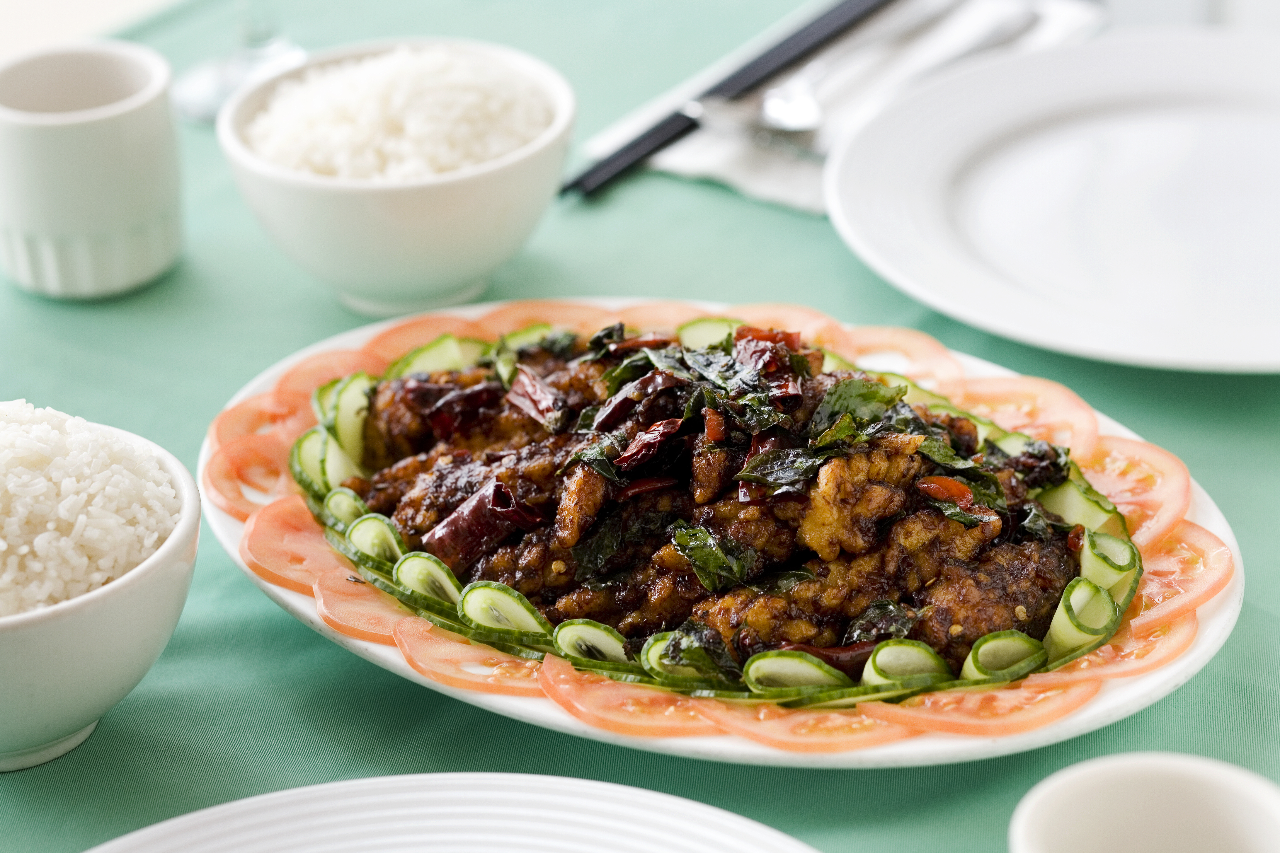 The spicy squid dish on the menu at Bunga Raya restaurant in New Lynn. Photo / Babiche Martens