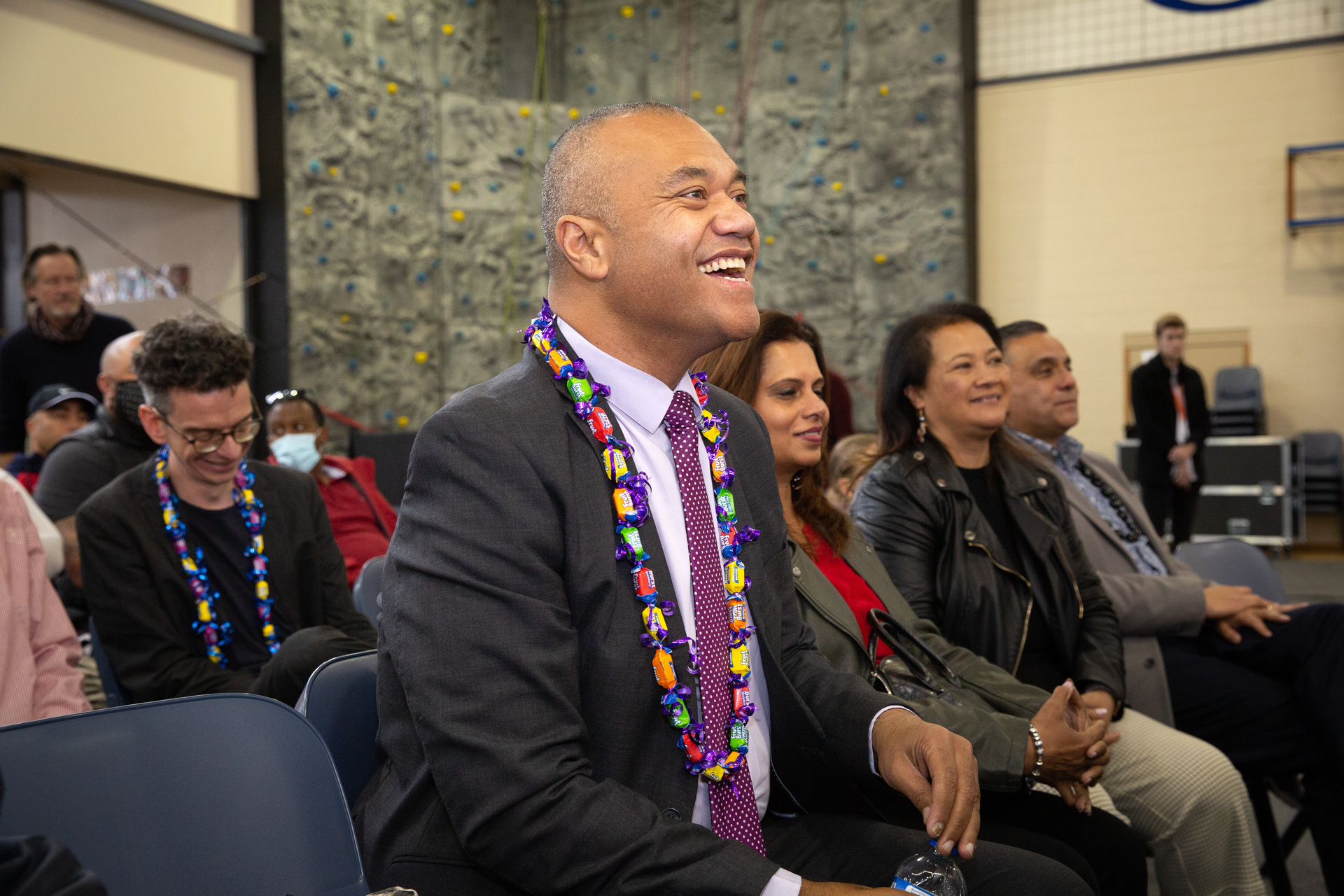 Auckland mayoral candidate Efeso Collins at his campaign launch. Photo / Sylvie Whinray