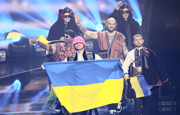 The group Kalush Orchestra, from Ukraine, performing the song