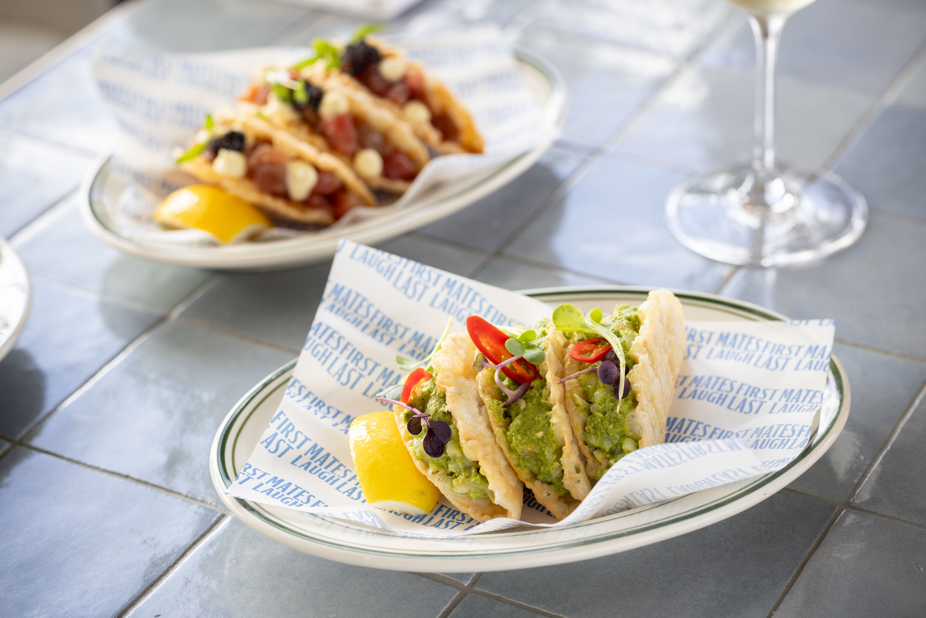 The prawn and tuna (behind) taquitos. Photo / Babiche Martens