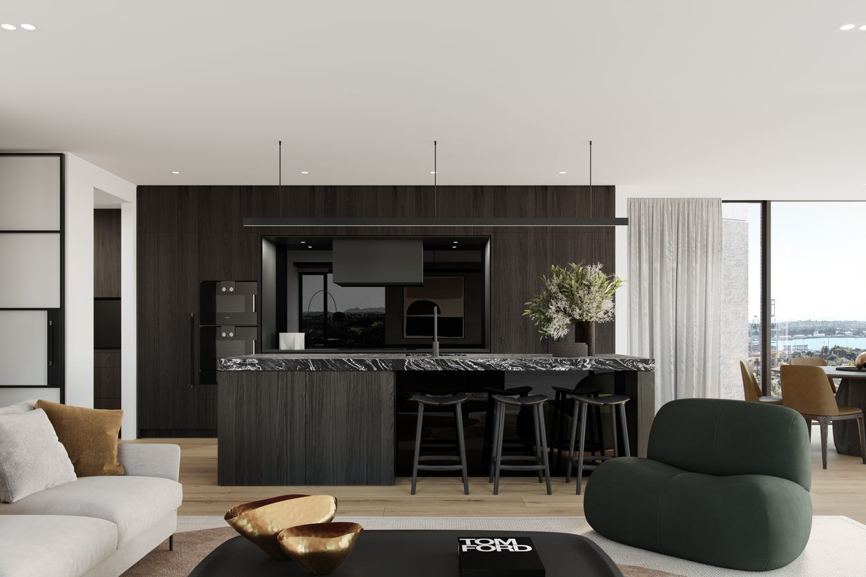 Plans for a kitchen in the new apartments. Photo / supplied
