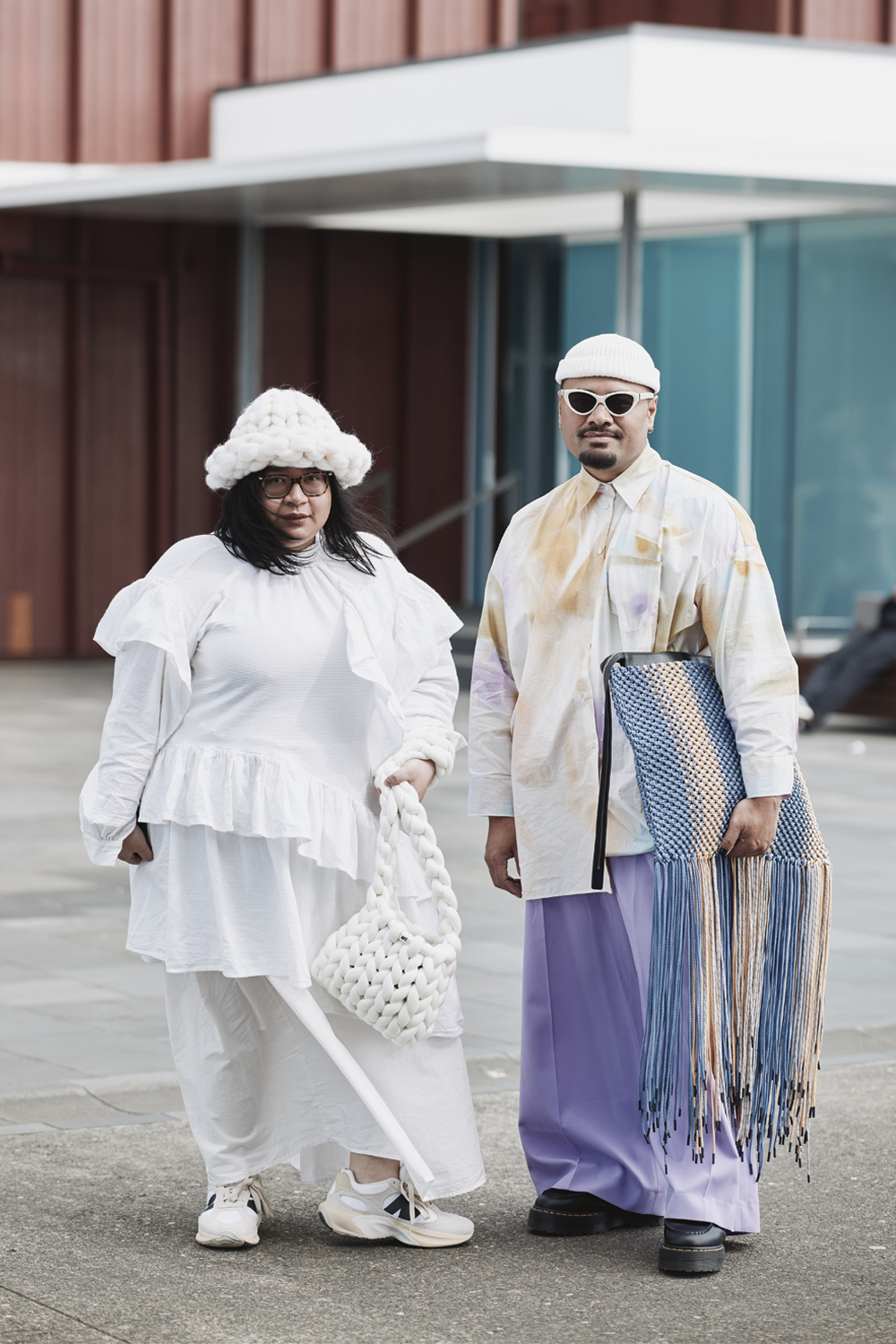 New Zealand Fashion Week: Kahuria 2023 ambassadors Jess Molina and Sammy Salsa. Photo / Hōne Naera-Scott