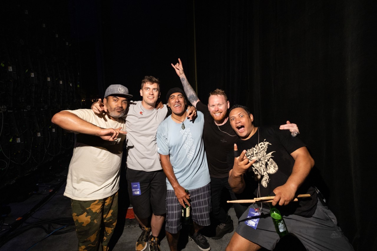  L.A.B says there's always something special about playing at home. The Kora brothers live in Whakatane (where the band also rehearses), Adams-Tamatea and Shadbolt in Papamoa, and Miharo Gregory in Wellington. Photo / Brody Dolan
