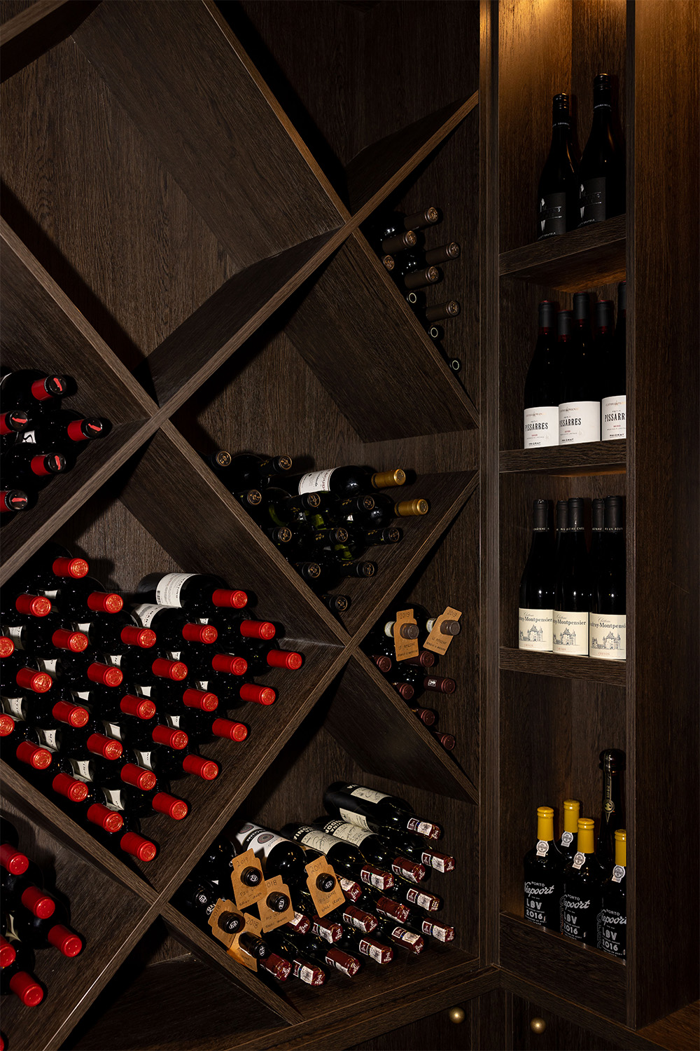 The cellar houses over 550 bottles of wine.  Photo / Jono Parker