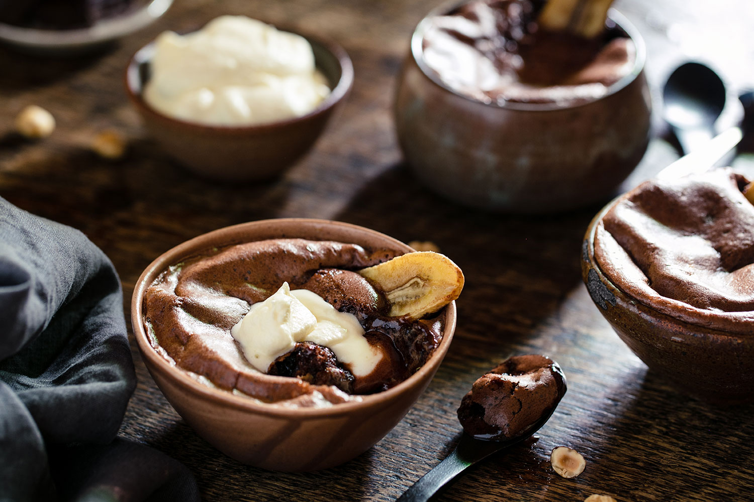 Serve these warm puddings with a scoop of icecream. Photo / Babiche Martens