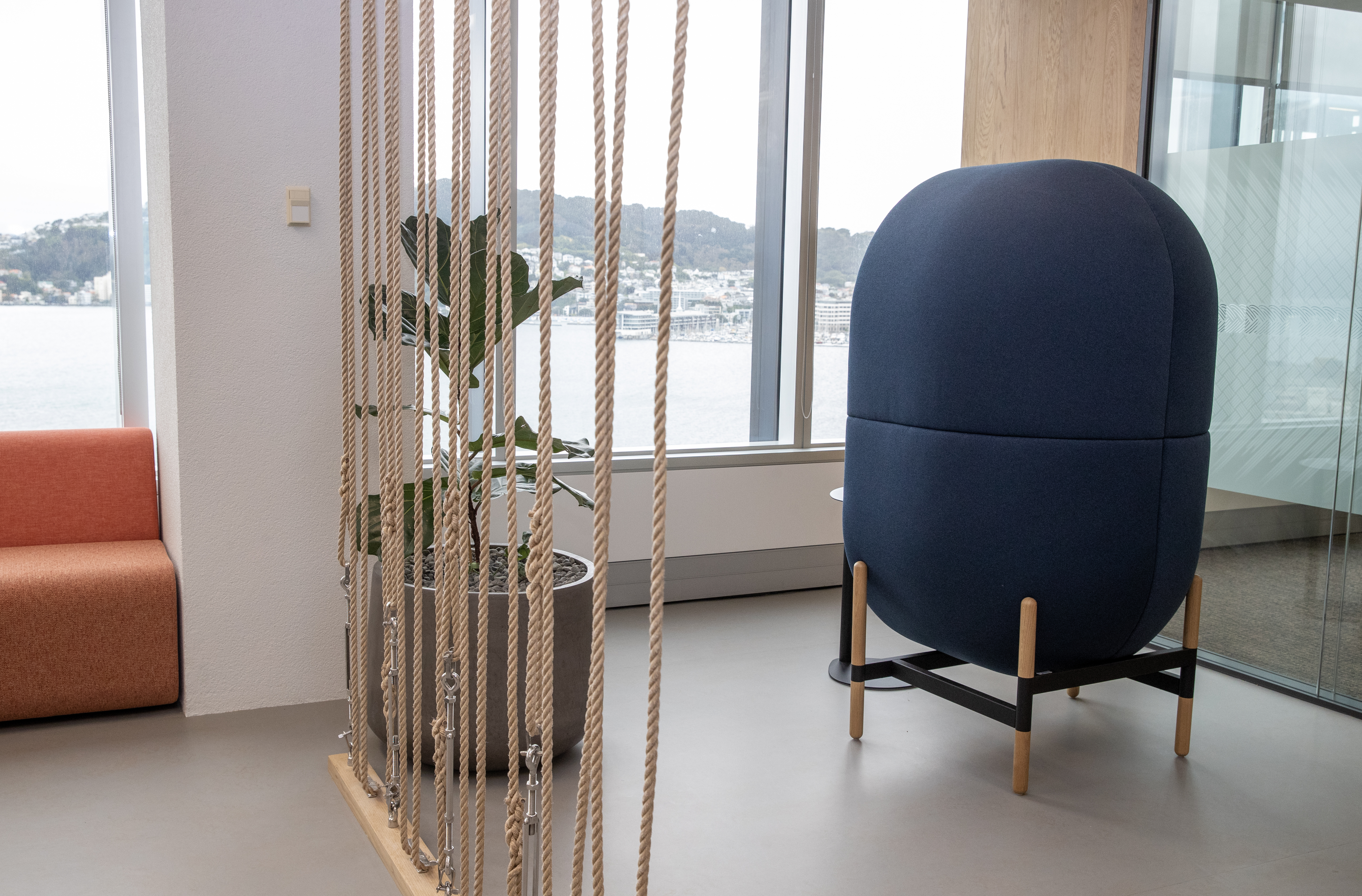A pod with a spectacular view for some alone time at the office. Photo / Mark Mitchell