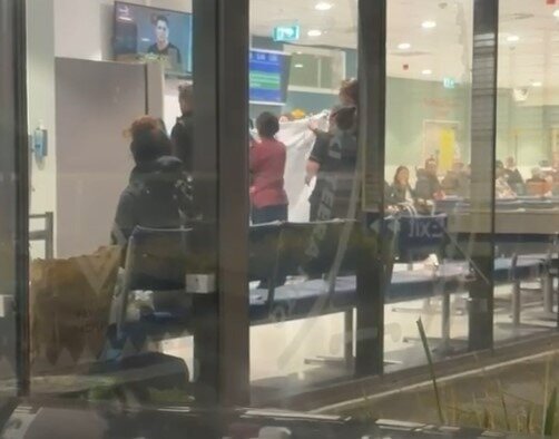  Scenes from Waikato ED when a man collapsed and died in the waiting room on Tuesday morning.