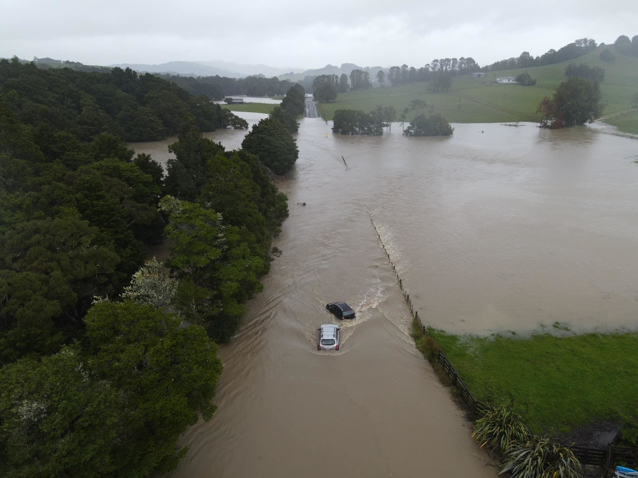 Flooding at Mangawhai, off Waiteitei Rd near Mangawhai Rd. Photo / Shane Wiski Whitmore